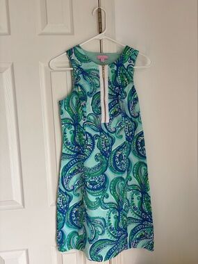 Lilly Pulitzer Penelope Shift Dress Poolside Blue Paisley